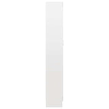 Book Cabinet High Gloss White 82.5x30.5x185.5 cm Engineered Wood - Close-Up Angle