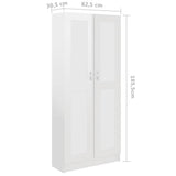 Book Cabinet High Gloss White 82.5x30.5x185.5 cm Engineered Wood