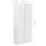 Book Cabinet High Gloss White 82.5x30.5x185.5 cm Engineered Wood - Low Angle