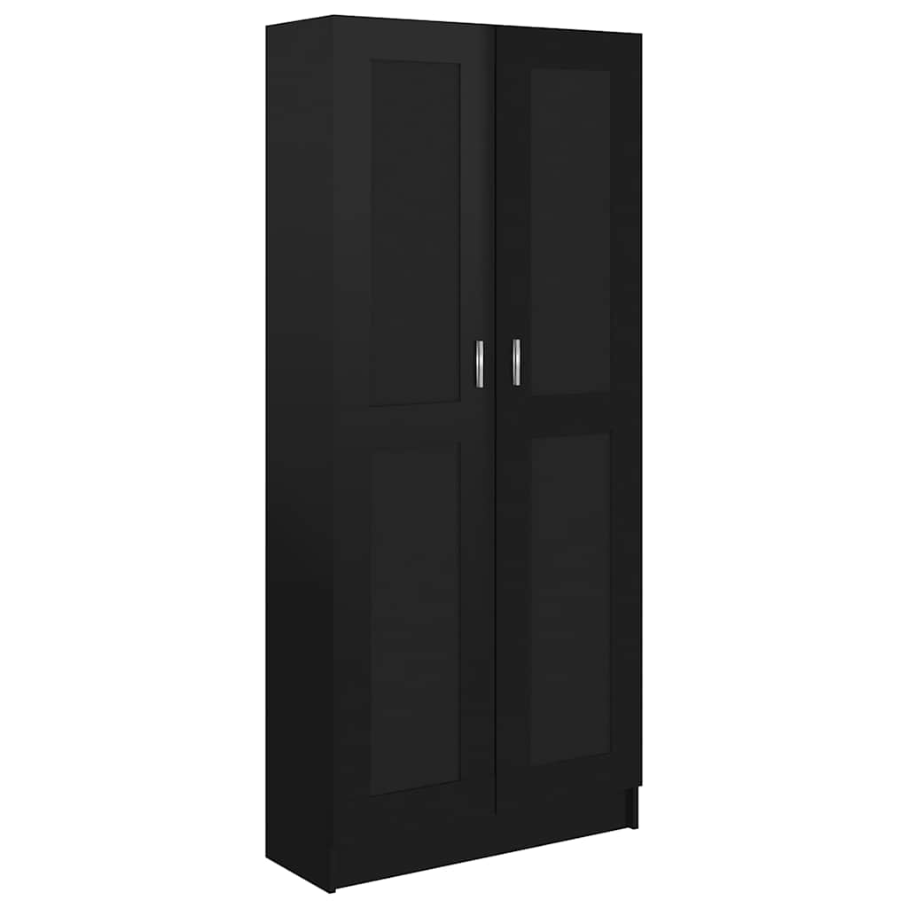 Book Cabinet High Gloss Black 82.5x30.5x185.5 cm Engineered Wood