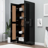 Book Cabinet High Gloss Black 82.5x30.5x185.5 cm Engineered Wood