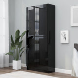 Book Cabinet High Gloss Black 82.5x30.5x185.5 cm Engineered Wood