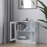 Vitrine Cabinet White 82.5x30.5x80 cm Engineered Wood - Side View
