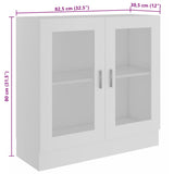 Vitrine Cabinet White 82.5x30.5x80 cm Engineered Wood - Low Angle