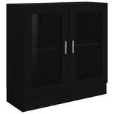Vitrine Cabinet Black 82.5x30.5x80 cm Engineered Wood - Front View