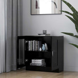 Vitrine Cabinet Black 82.5x30.5x80 cm Engineered Wood - Side View