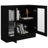 Vitrine Cabinet Black 82.5x30.5x80 cm Engineered Wood - Top-Down View