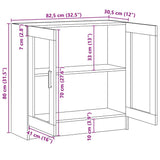 Vitrine Cabinet Black 82.5x30.5x80 cm Engineered Wood
