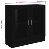 Vitrine Cabinet Black 82.5x30.5x80 cm Engineered Wood - Low Angle