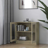 Vitrine Cabinet Sonoma Oak 82.5x30.5x80 cm Engineered Wood - Side View