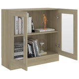 Vitrine Cabinet Sonoma Oak 82.5x30.5x80 cm Engineered Wood - Close-Up Angle