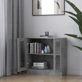 Vitrine Cabinet Concrete Grey 82.5x30.5x80 cm Engineered Wood - Side View