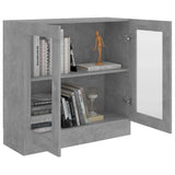 Vitrine Cabinet Concrete Grey 82.5x30.5x80 cm Engineered Wood - Close-Up Angle