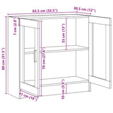Vitrine Cabinet Concrete Grey 82.5x30.5x80 cm Engineered Wood