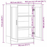 Vitrine Cabinet White 82.5x30.5x115 cm Engineered Wood