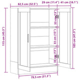 Vitrine Cabinet White 82.5x30.5x115 cm Engineered Wood - Extra Image