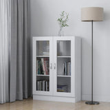Vitrine Cabinet White 82.5x30.5x115 cm Engineered Wood