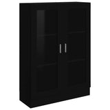 Vitrine Cabinet Black 82.5x30.5x115 cm Engineered Wood - Front View