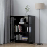 Vitrine Cabinet Black 82.5x30.5x115 cm Engineered Wood - Side View