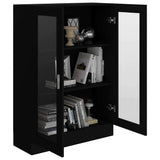 Vitrine Cabinet Black 82.5x30.5x115 cm Engineered Wood - Top-Down View