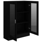 Vitrine Cabinet Black 82.5x30.5x115 cm Engineered Wood - 45-Degree Angle