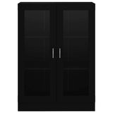 Vitrine Cabinet Black 82.5x30.5x115 cm Engineered Wood