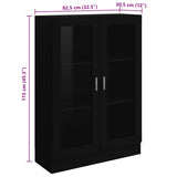 Vitrine Cabinet Black 82.5x30.5x115 cm Engineered Wood - Low Angle