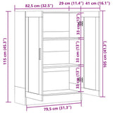 Vitrine Cabinet Black 82.5x30.5x115 cm Engineered Wood - Extra Image