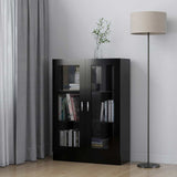 Vitrine Cabinet Black 82.5x30.5x115 cm Engineered Wood