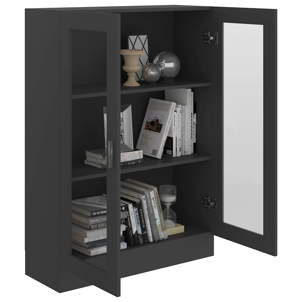 Vitrine Cabinet Grey 82.5x30.5x115 cm Engineered Wood