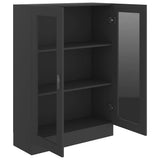 Vitrine Cabinet Grey 82.5x30.5x115 cm Engineered Wood