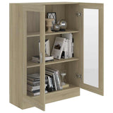 Vitrine Cabinet Sonoma Oak 82.5x30.5x115 cm Engineered Wood - Close-Up Angle