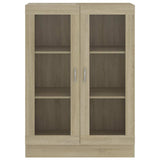 Vitrine Cabinet Sonoma Oak 82.5x30.5x115 cm Engineered Wood - 45-Degree Angle