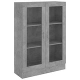 Vitrine Cabinet Concrete Grey 82.5x30.5x115 cm Engineered Wood - Front View