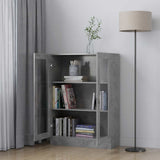Vitrine Cabinet Concrete Grey 82.5x30.5x115 cm Engineered Wood - Side View