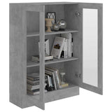 Vitrine Cabinet Concrete Grey 82.5x30.5x115 cm Engineered Wood - Close-Up Angle