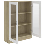 Vitrine Cabinet White and Sonoma Oak 82.5x30.5x115 cm Engineered Wood