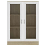 Vitrine Cabinet White and Sonoma Oak 82.5x30.5x115 cm Engineered Wood - Rear View