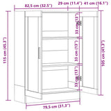 Vitrine Cabinet White and Sonoma Oak 82.5x30.5x115 cm Engineered Wood - Extra Image