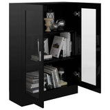 Vitrine Cabinet High Gloss Black 82.5x30.5x115 cm Engineered Wood - Top-Down View