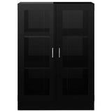 Vitrine Cabinet High Gloss Black 82.5x30.5x115 cm Engineered Wood