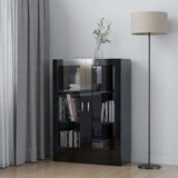 Vitrine Cabinet High Gloss Black 82.5x30.5x115 cm Engineered Wood