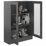 Vitrine Cabinet High Gloss Grey 82.5x30.5x115 cm Engineered Wood - Top-Down View