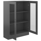 Vitrine Cabinet High Gloss Grey 82.5x30.5x115 cm Engineered Wood