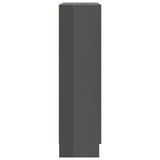 Vitrine Cabinet High Gloss Grey 82.5x30.5x115 cm Engineered Wood