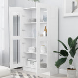 Vitrine Cabinet White 82.5x30.5x150 cm Engineered Wood - Side View