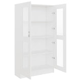Vitrine Cabinet White 82.5x30.5x150 cm Engineered Wood - 45-Degree Angle
