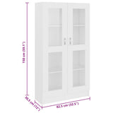 Vitrine Cabinet White 82.5x30.5x150 cm Engineered Wood