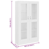 Vitrine Cabinet White 82.5x30.5x150 cm Engineered Wood - Low Angle