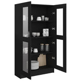 Vitrine Cabinet Black 82.5x30.5x150 cm Engineered Wood - Top-Down View